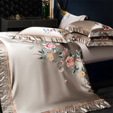 Palace Style Egyptian Cotton Peony Embroidery Duvet Cover | Yedwo